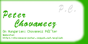 peter chovanecz business card